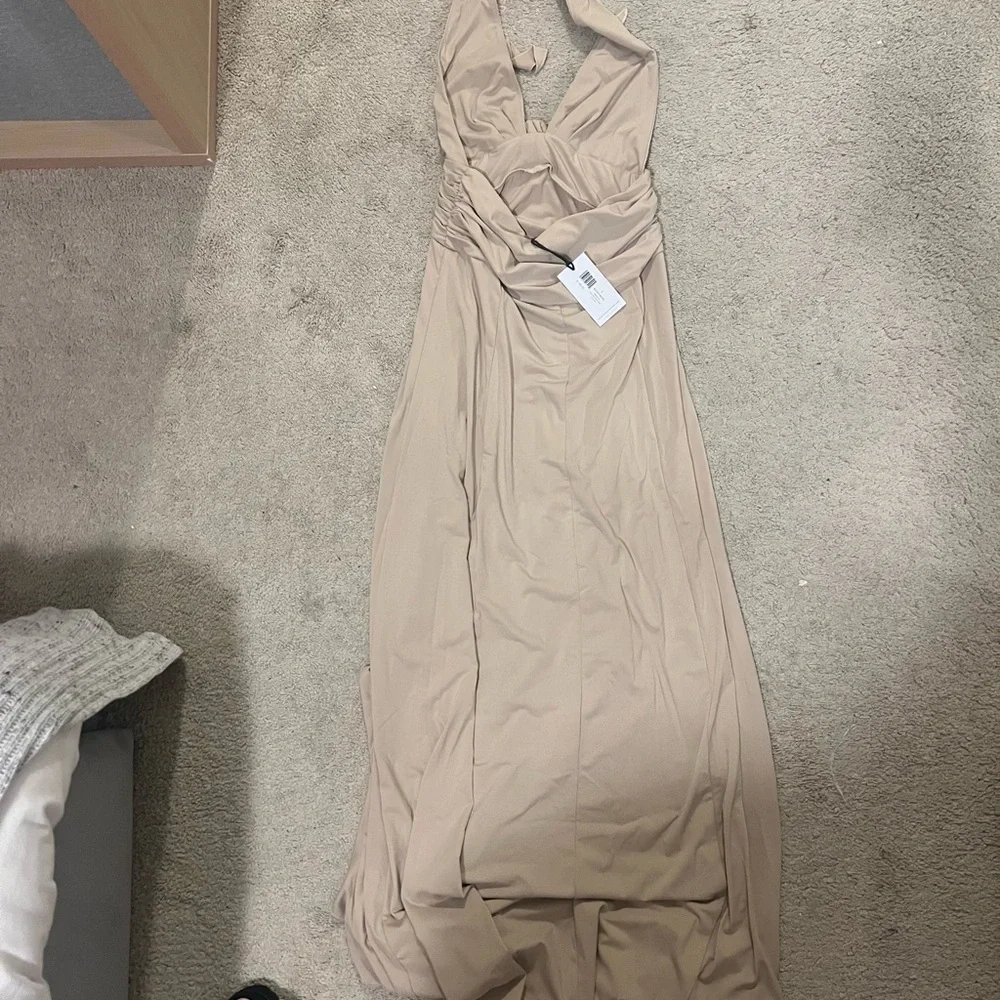 WeWoreWhat Nude Backless Ruffled Maxi Dress - Picture 2 of 3